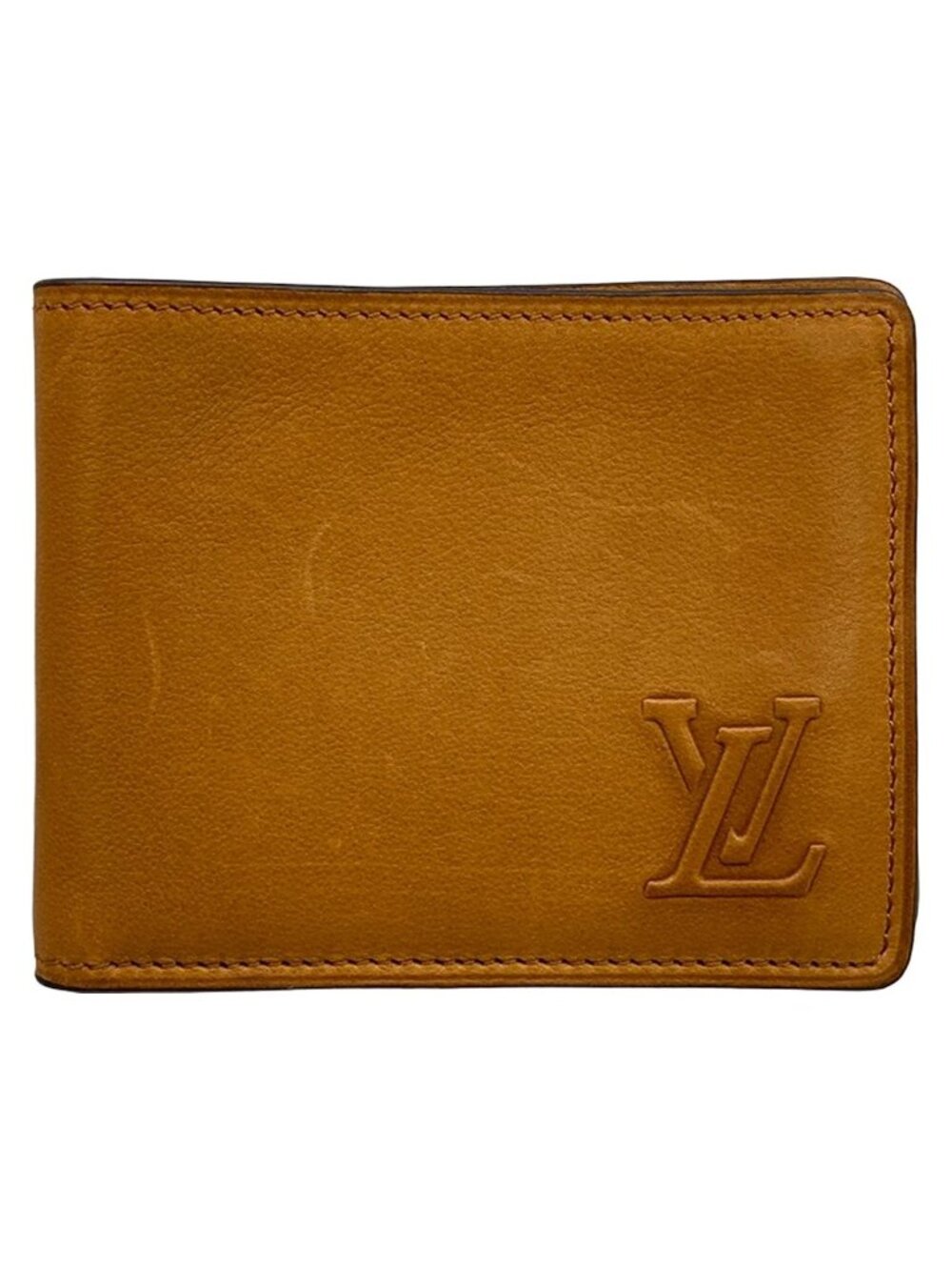 Louis Vuitton Billfold Portefeuille Calfskin Brown Initial Leather Wallet